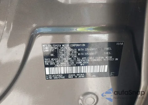 2015 Toyota Rav4 Le из США, поврежденный, VIN JTMZFREV8FD047518